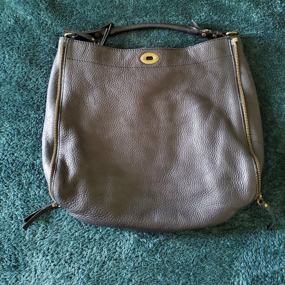 pebbled black leather J Crew purse
